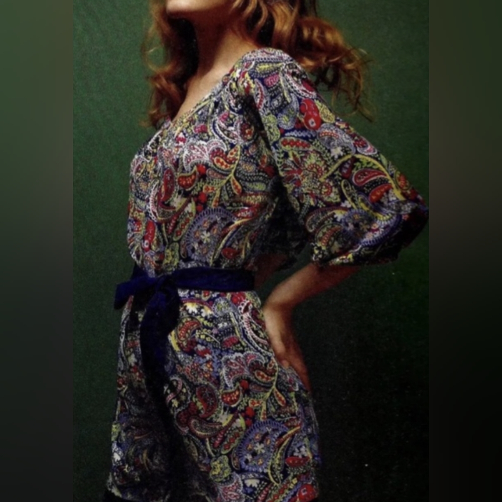 Anthropologie Ric Rac Flickering Lights Paisley Tunic Blouse